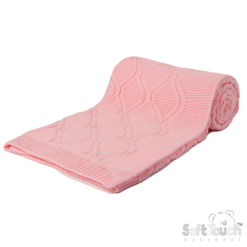 Baby Pink 'Chain' Knit Wrap : ABP14-BP