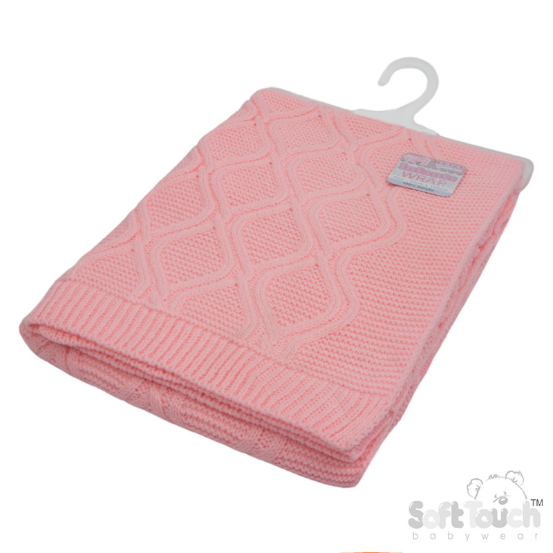 Baby Pink 'Chain' Knit Wrap : ABP14-BP