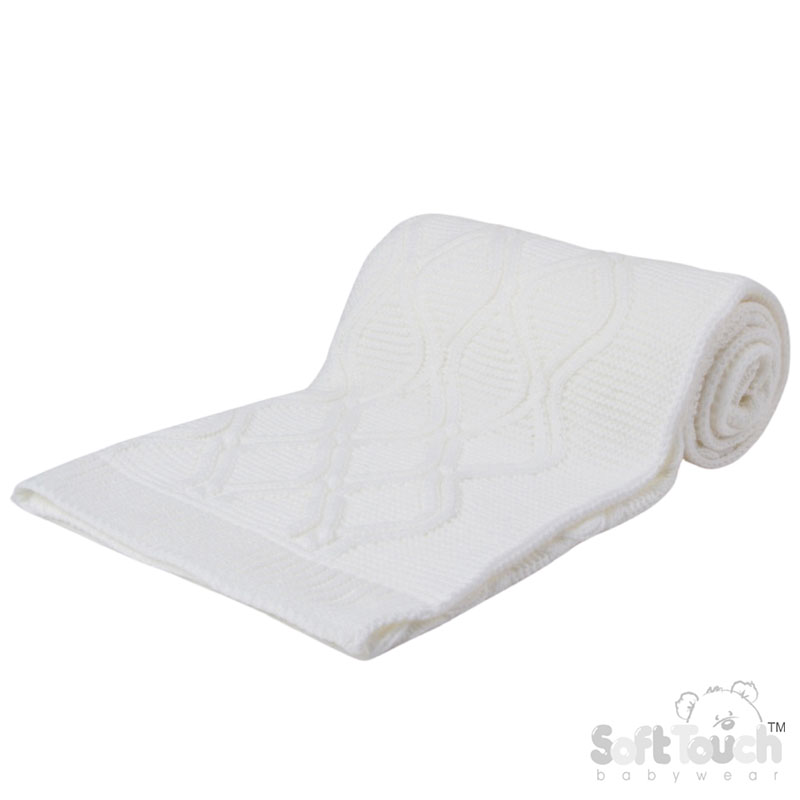 White  'Chain' Knit Wrap : ABP14-W
