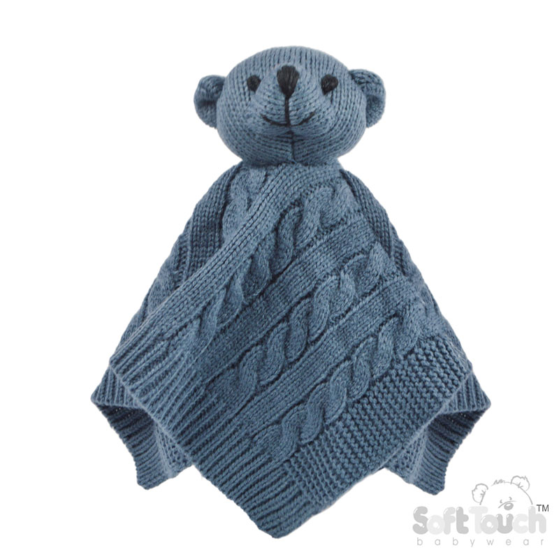 Steel Blue 'Elegance' Cable Knit Teddy Bear Comforter : ACO12-DB