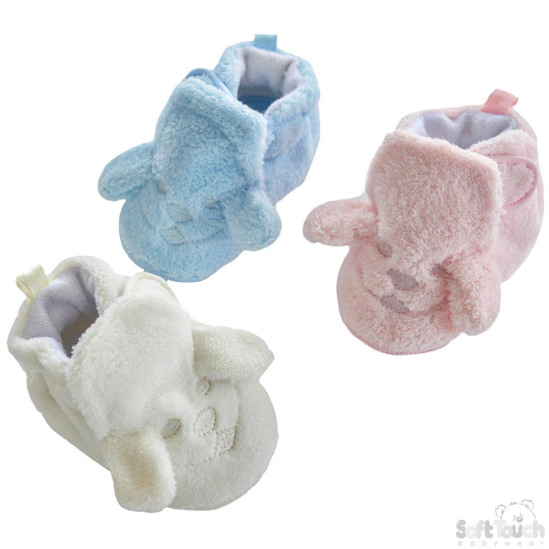 Fleece Bootees W/Face B1105
