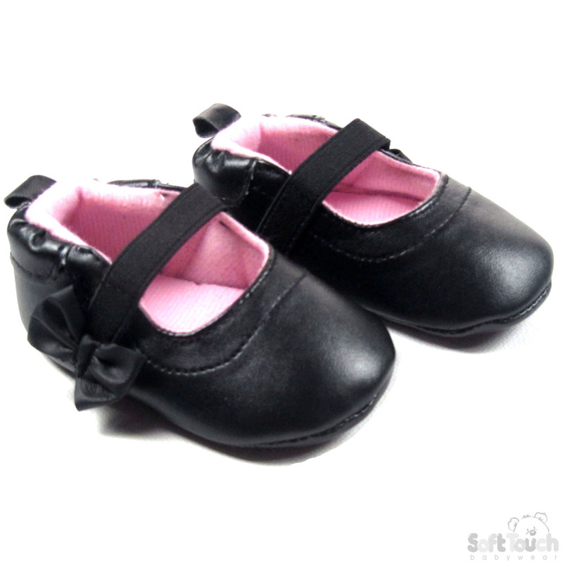 PU Shoes w/Bow & Velcro Fastener