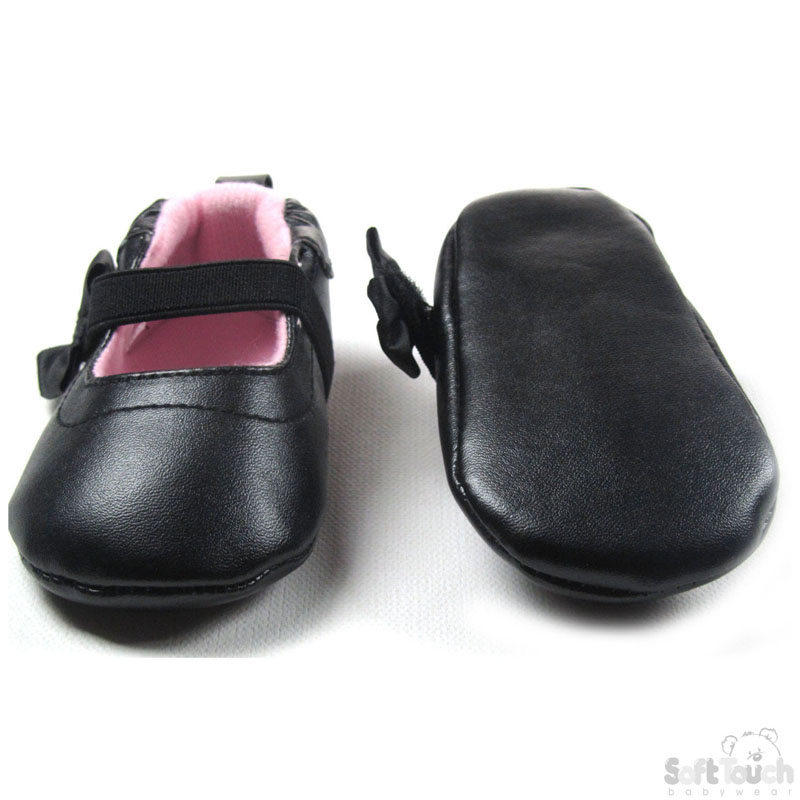 PU Shoes w/Bow & Velcro Fastener