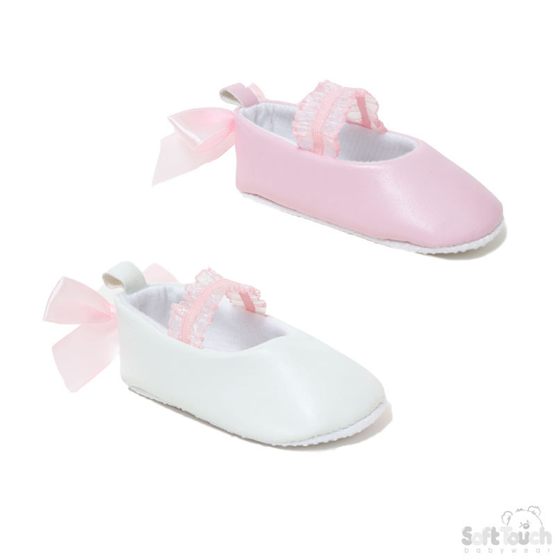 Girls PU Ballet Shoes with Bow B1143 (6prs)
