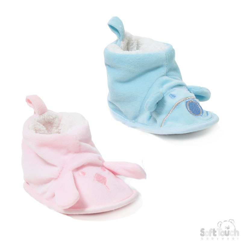 Velour Bootees W/Face No. B1191