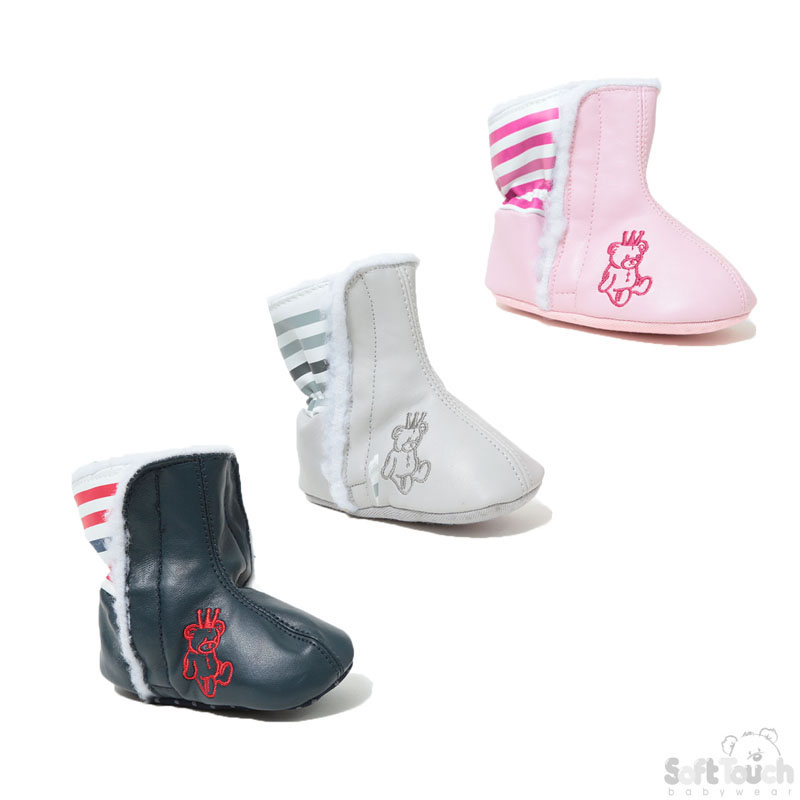 PU Boots W/Emb & Stripes B1201