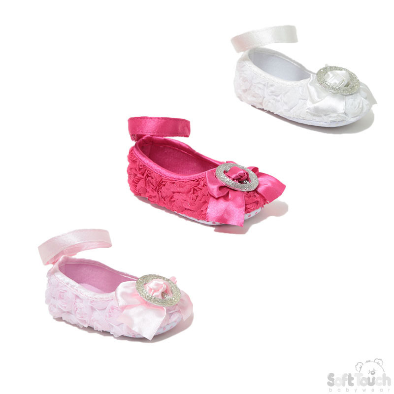 Plain Rose Shoes W/Satin Ankle Strap No. B1212