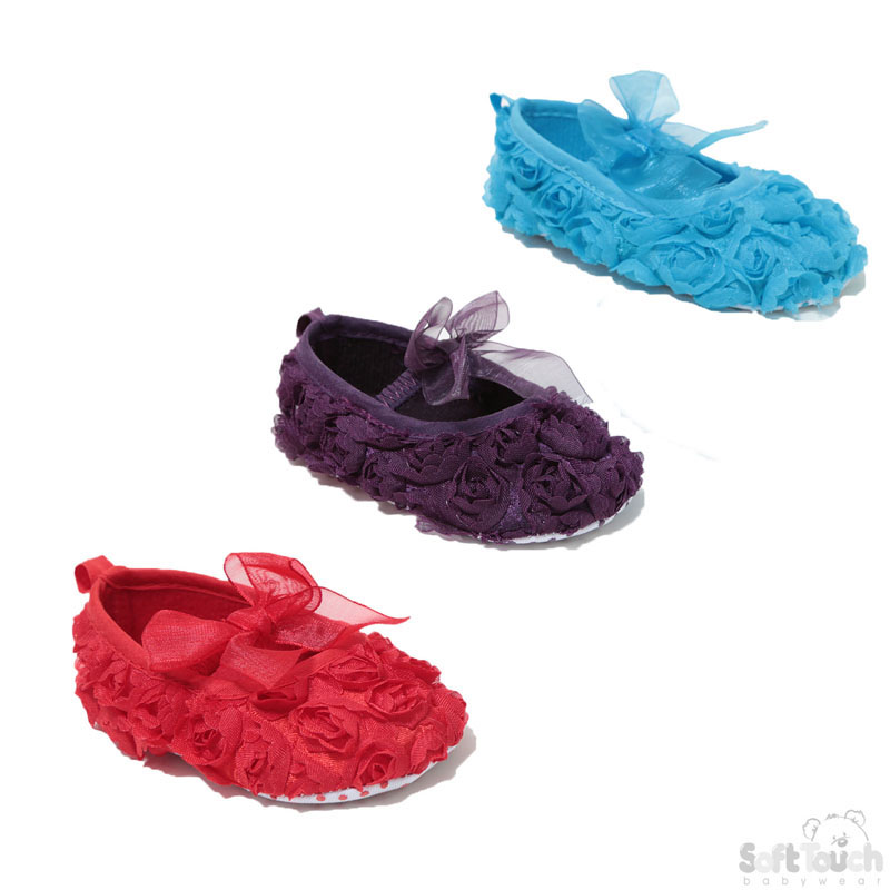 Plain Rose Shoes W/Bow No.B1214