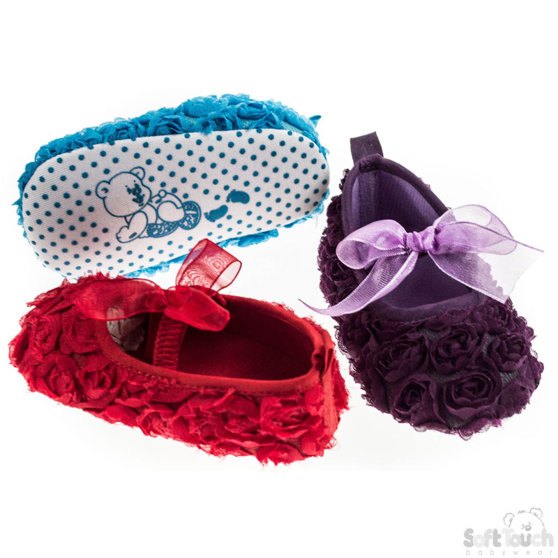 Plain Rose Shoes W/Bow No.B1214