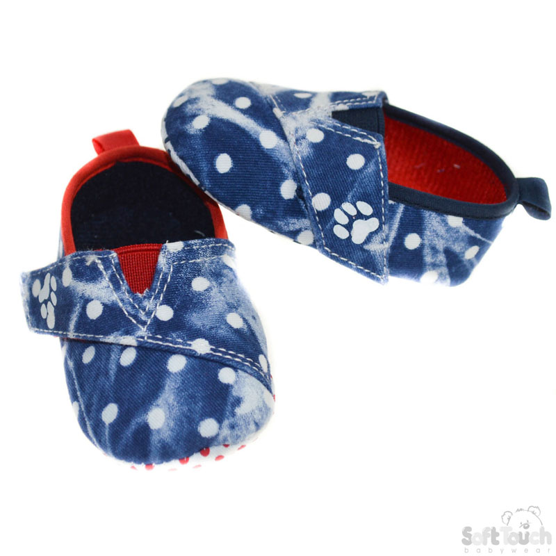 Denim Slip-on Shoes W/Paw Print No.B1229