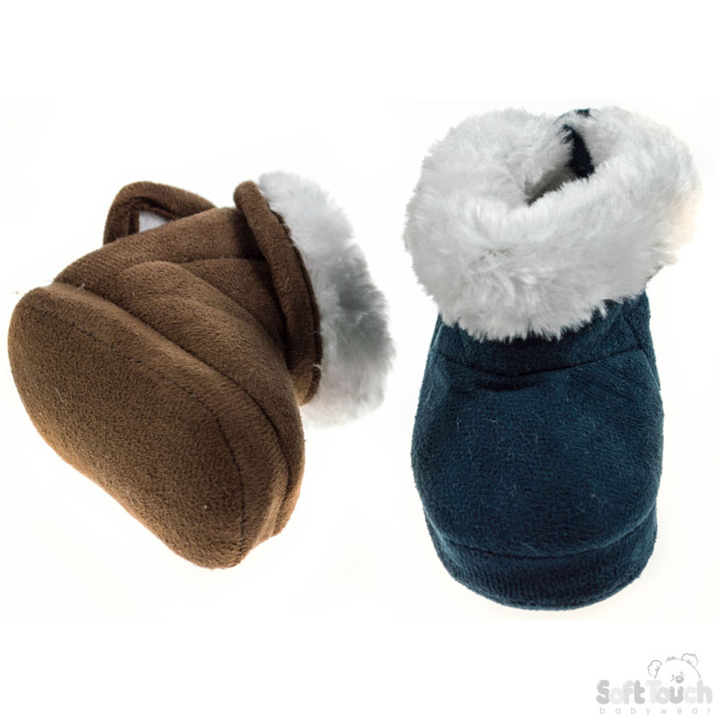 Plain Velour Boots W/Fur Lining No.B1265
