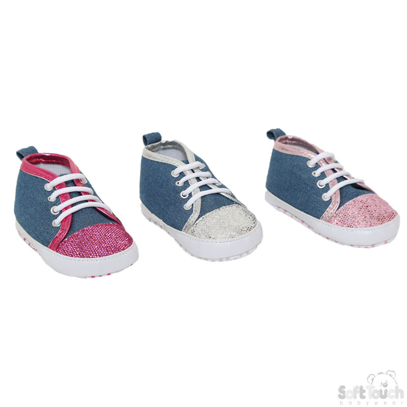 Denim Trainer W/Glitter B1295