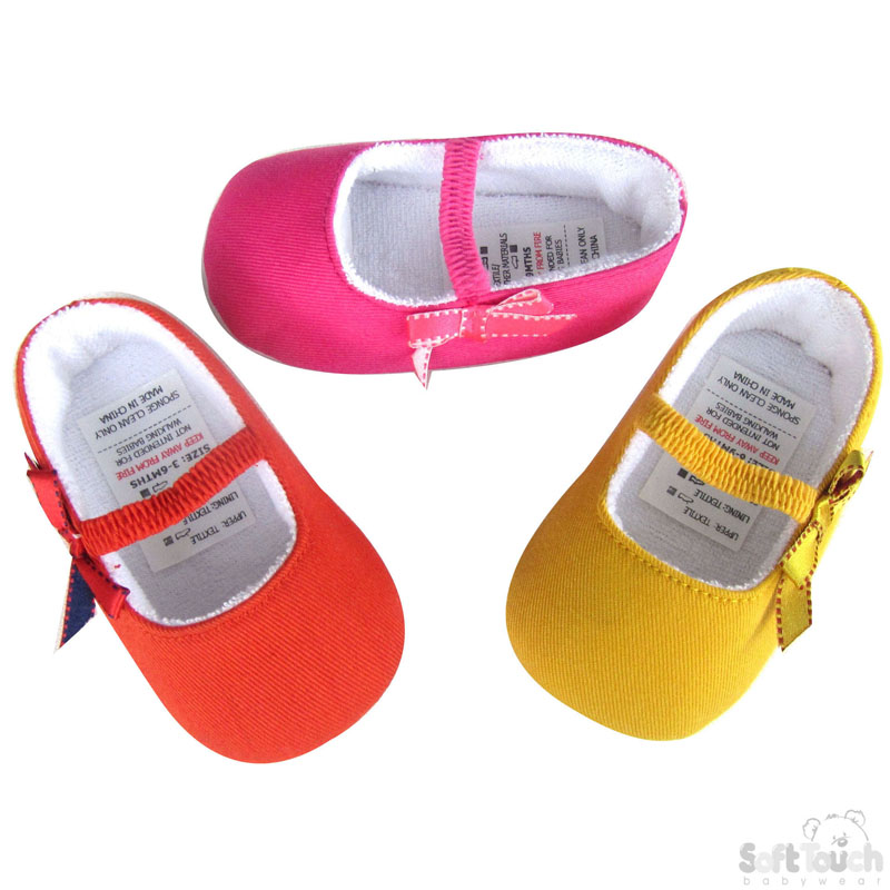 Cotton Shoes W/Elastic Lace & Bow No. B1324