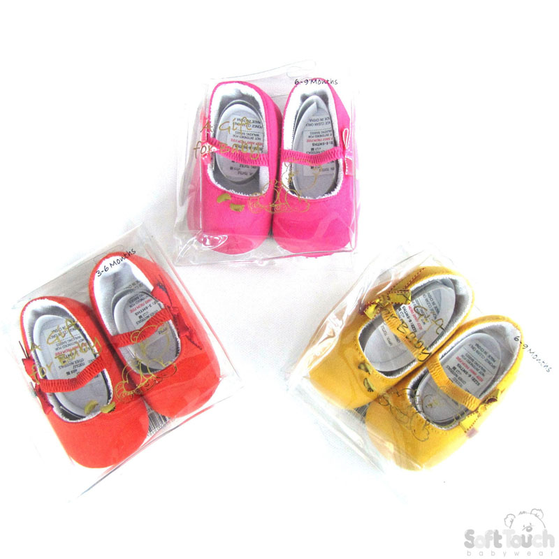 Cotton Shoes W/Elastic Lace & Bow No. B1324