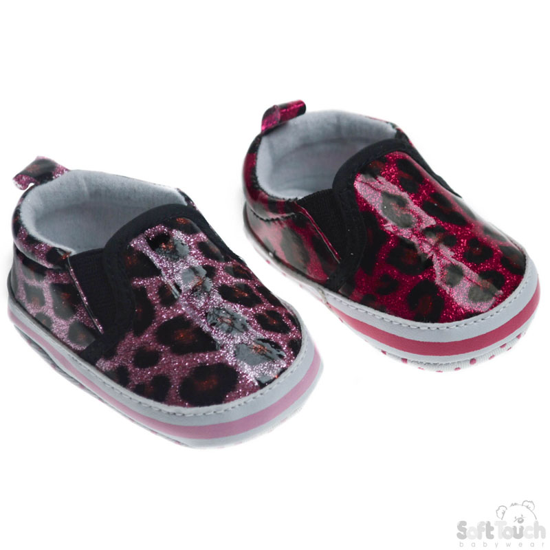 Shiny Slip On Shoes W/Animal Print No. B1363