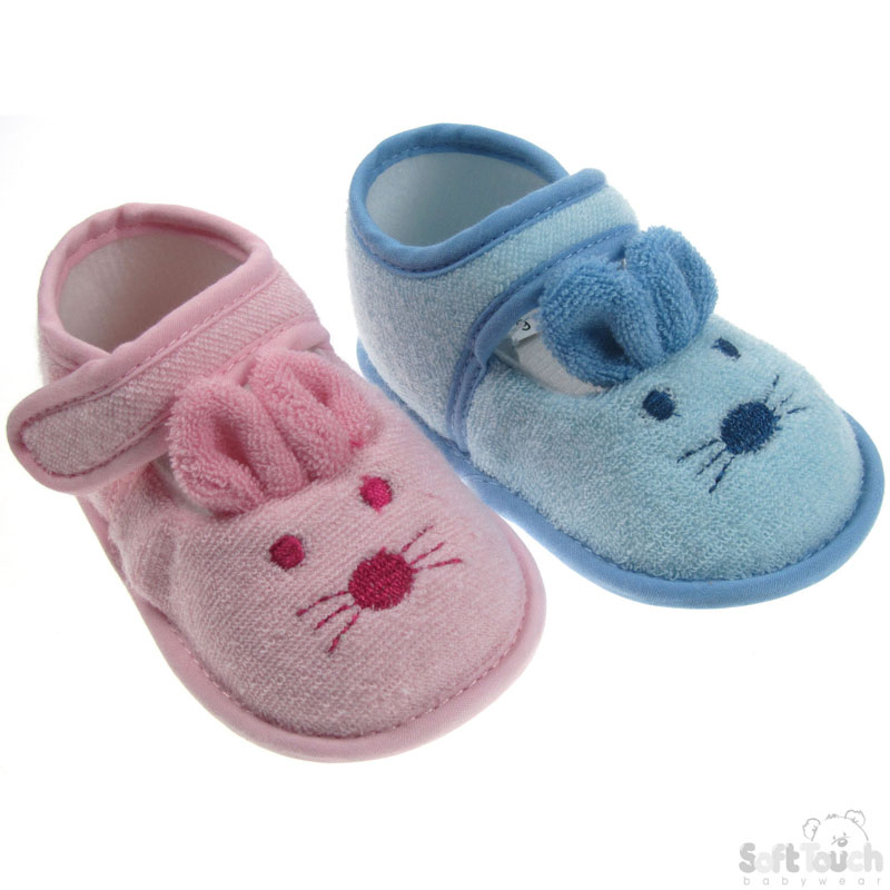 Terry Towel Shoes W/Rabbit Emb B1377