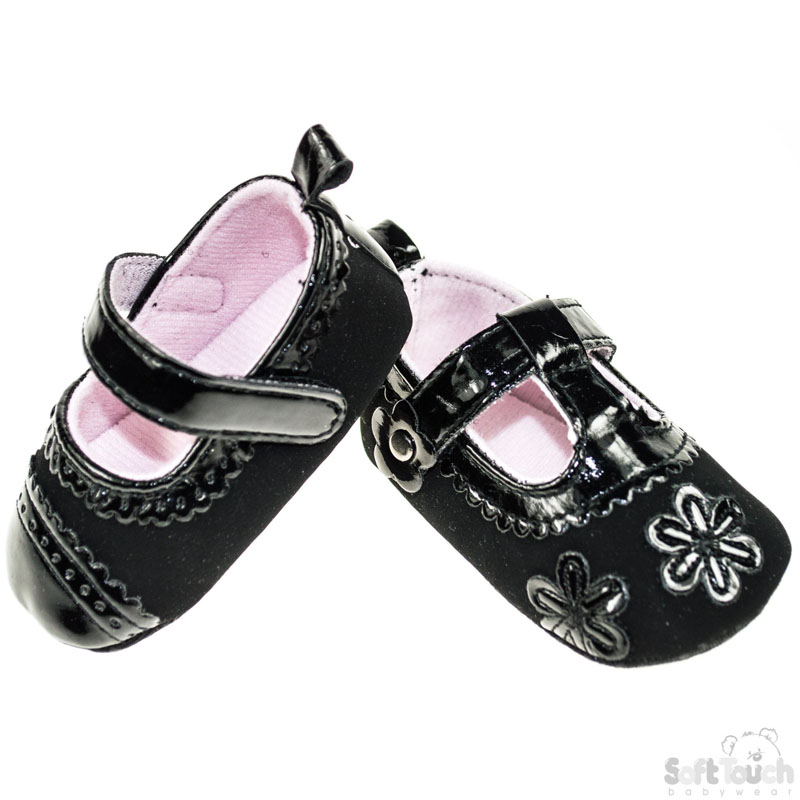 Girls Patent Shoes W/Velcro Fastener No.B2034