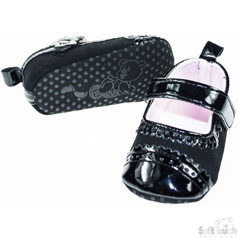 Girls Patent Shoes W/Velcro Fastener No.B2034