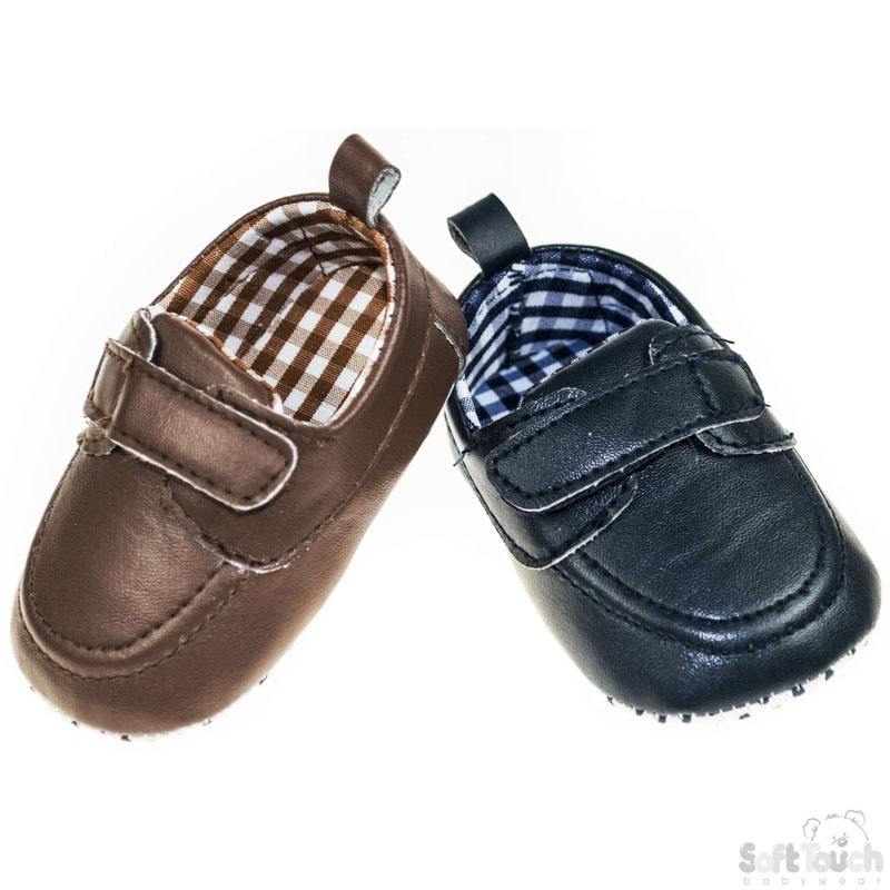 PU Moccassin Shoes W/Velcro Fastener No.B2046