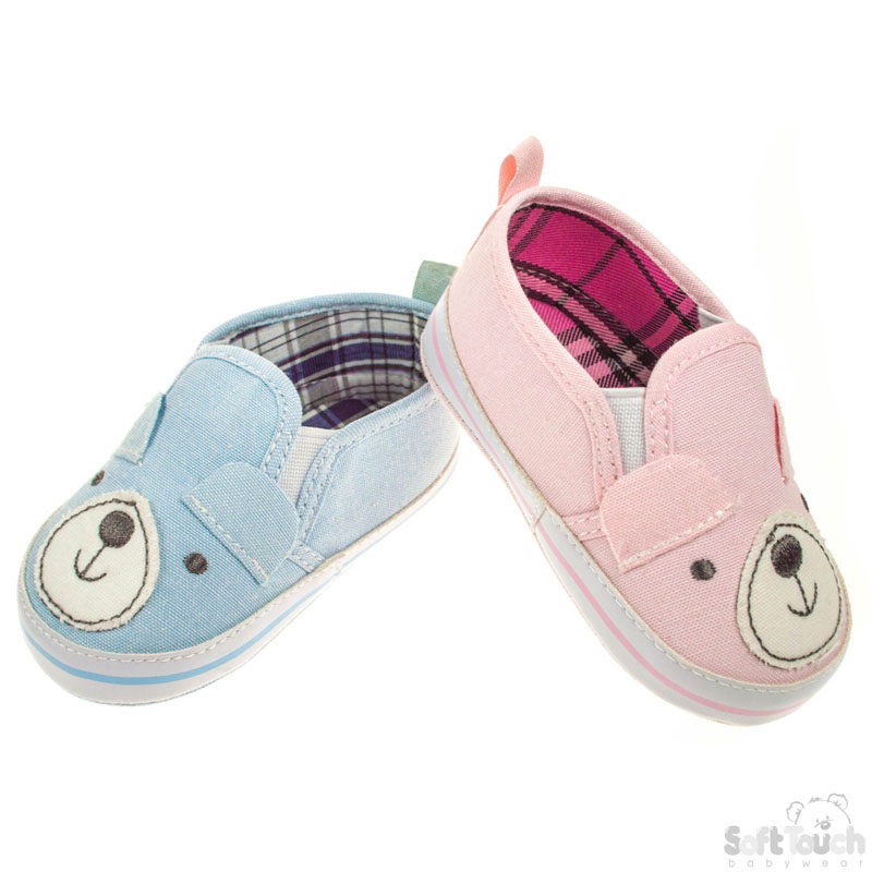 Cotton Slip On Shoes W/Bear Emb No. B2068
