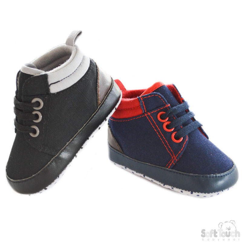 Boys Plain Cotton Shoes W/Lace No. B2086
