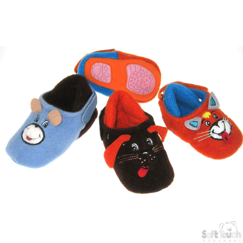 Brushed Cotton Shoes W/Animal Emb No. B2108