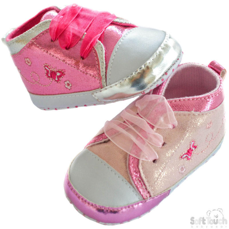 Shiny PU Trainers W/Butterfly Emb No. B2120