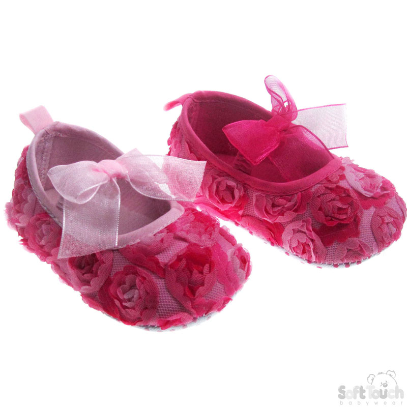 Double Colour Rose Shoes W/Organza Lace No. B2158