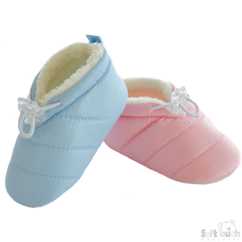 Plain Bootee Shoe W/Elastic Strap No. B2200