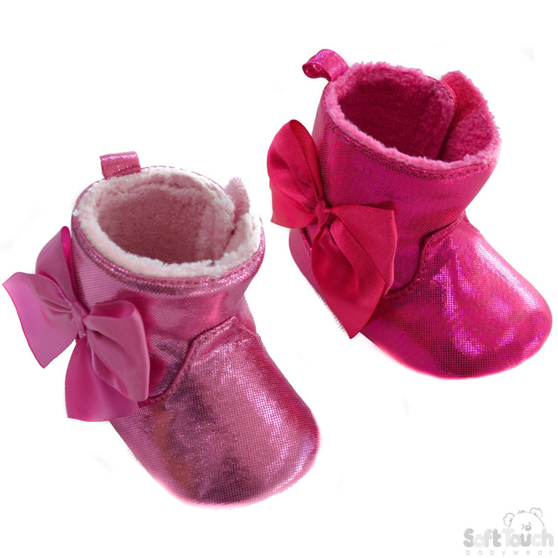Shiny PU Boots W/Bow No. B2216