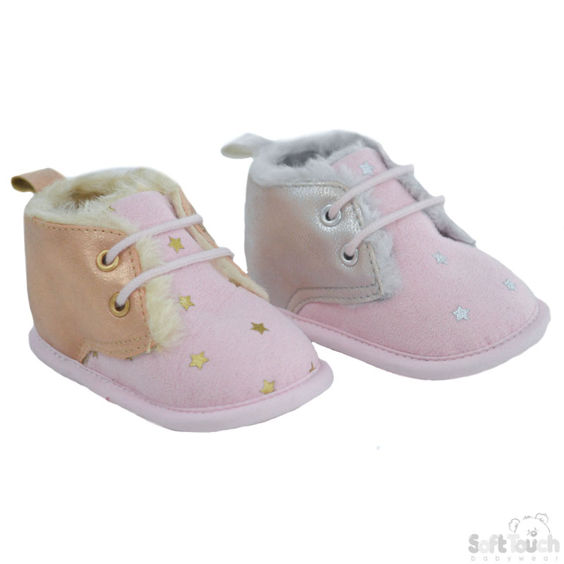 Pink Suede Trainers W/Fur Lining No. B2224