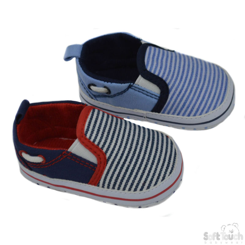 Striped Cotton Slip on Shoes B2234