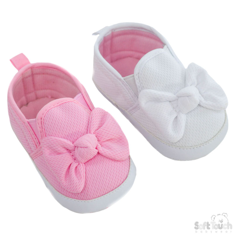 Girls Slip On Waffle Shoes w/ Bow: B2250