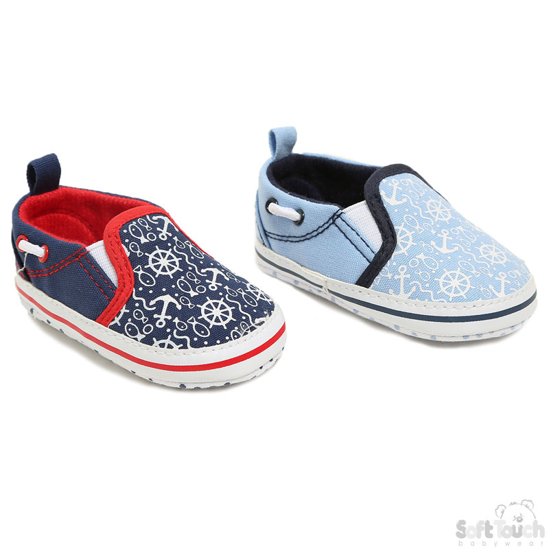 Boys Anchor Print Slip On Shoes No. B2258