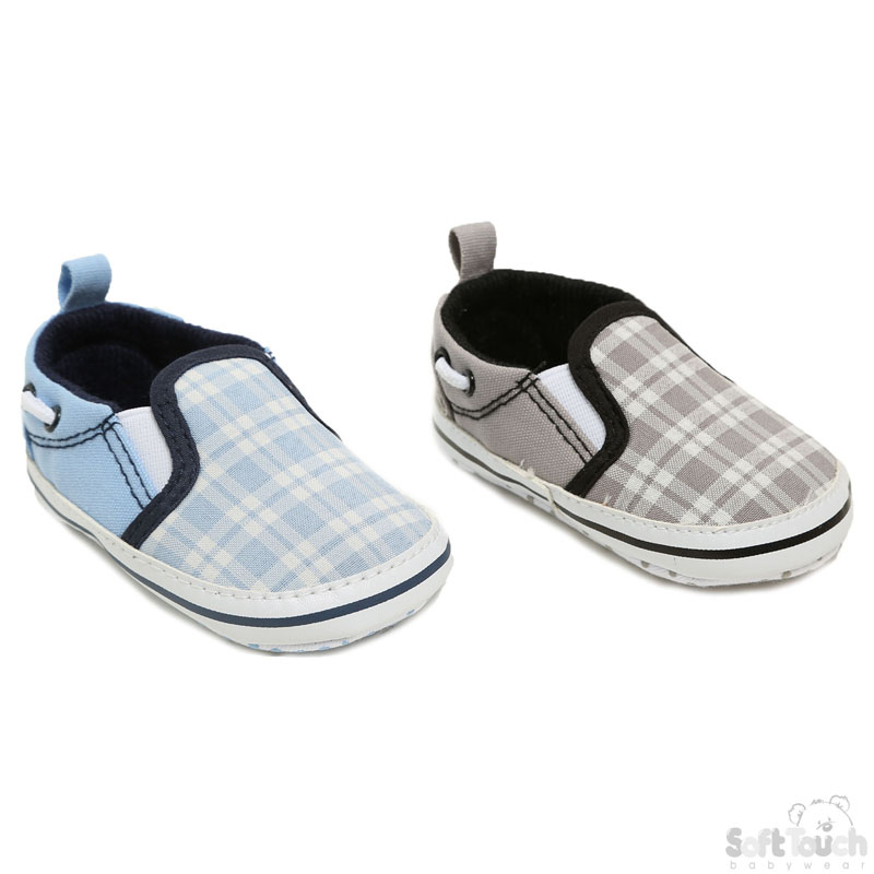 Boys Checked Slip On Shoes No. B2262