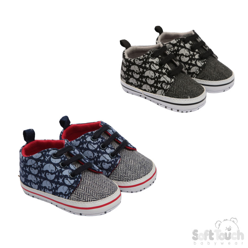 Chevron Twill Shoes w/Elephant Print : B2278