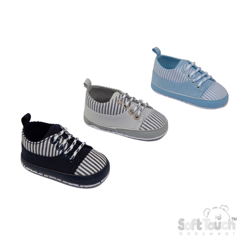 Striped Trainer Shoes w/Lace No. B2288