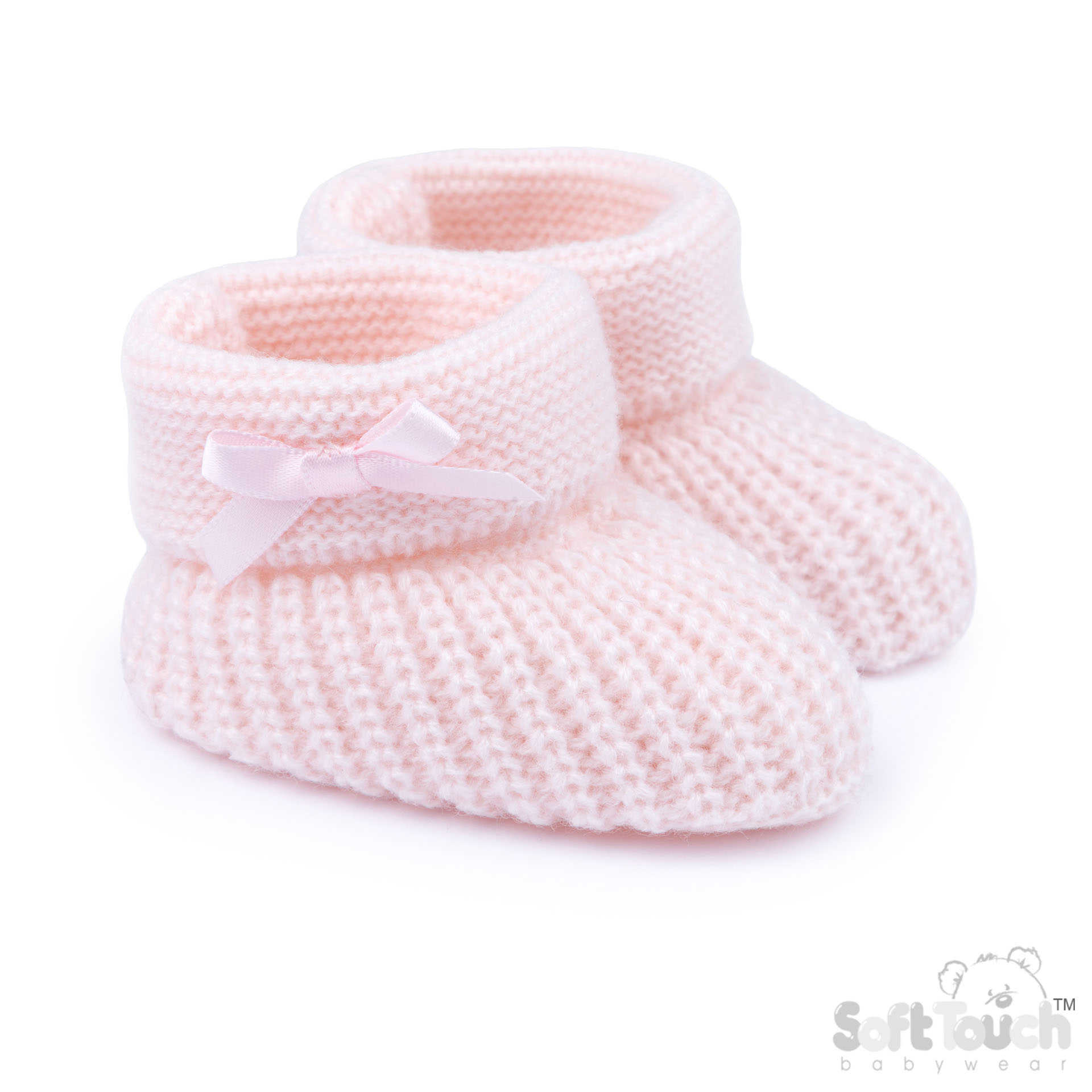 Pink Acrylic Bootees with Bow