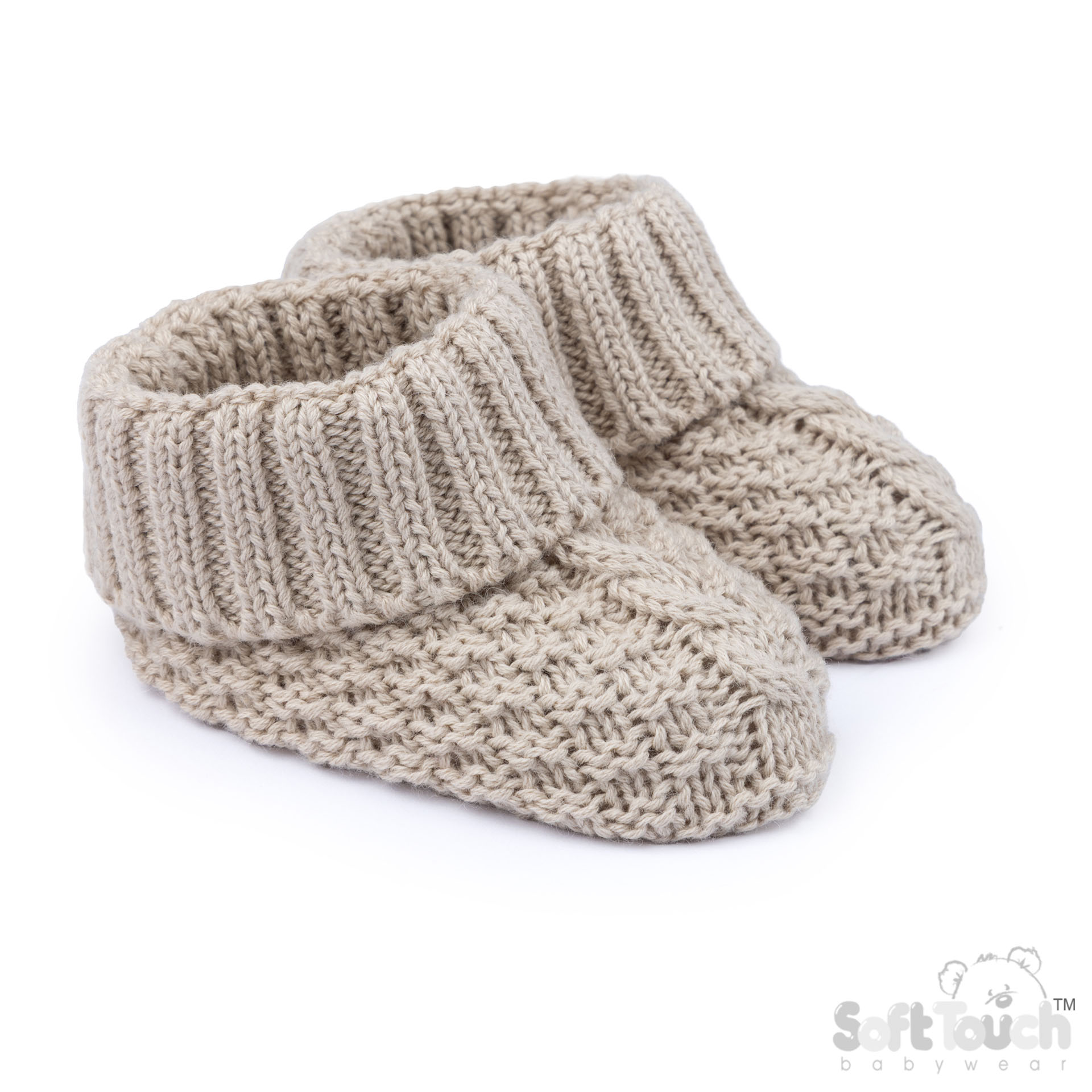 Biscuit Premium Cotton Knitted Bootees