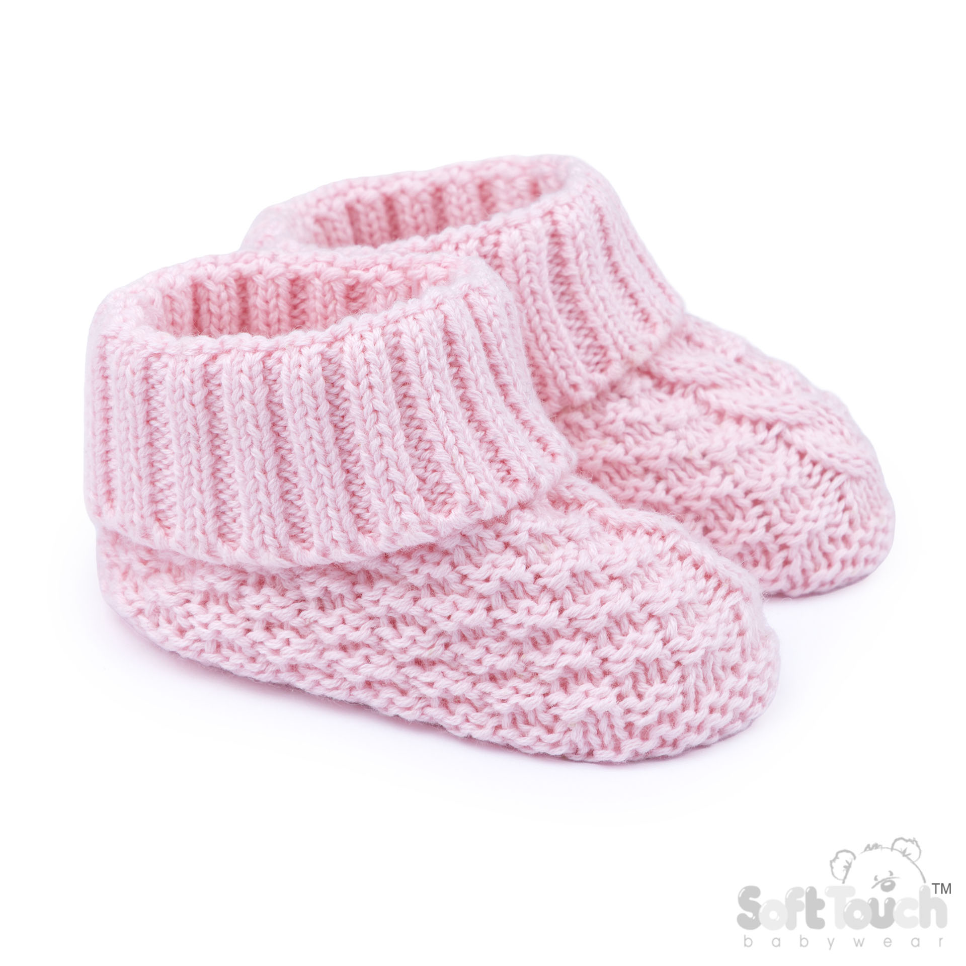 Pink Premium Cotton Knitted Bootees