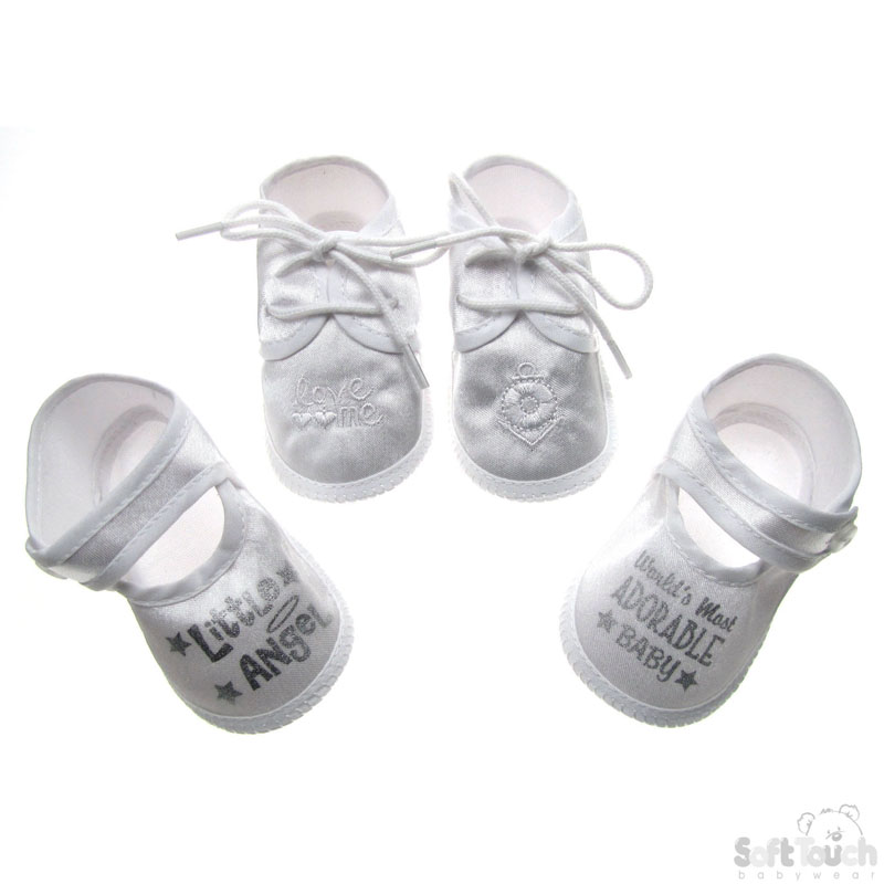 Baby White Satin Shoes No. B704
