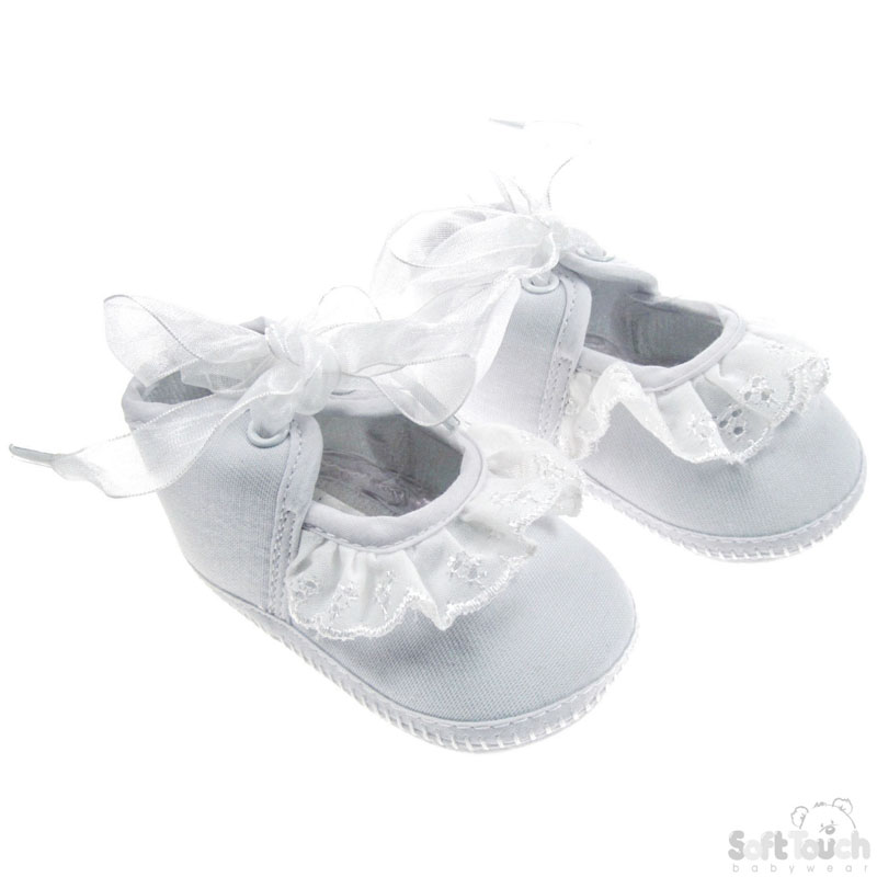 Girls Cotton White Lace Shoes B706