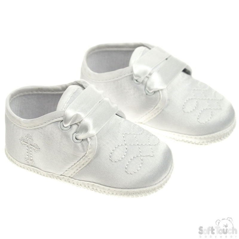 Cream Boys Satin Shoes No. B92-C NB/3m