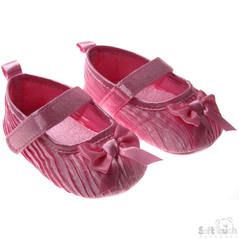 Girls Wrinkle Satin Shoes Br.Pink B94-S-BP
