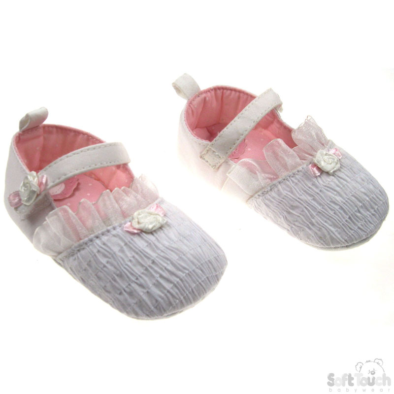 Girls Ruffled Cotton Shoes W/Frills No.B941