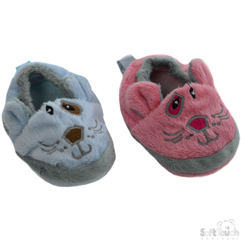 Fleece Bootees W/Mouse Face No.B969