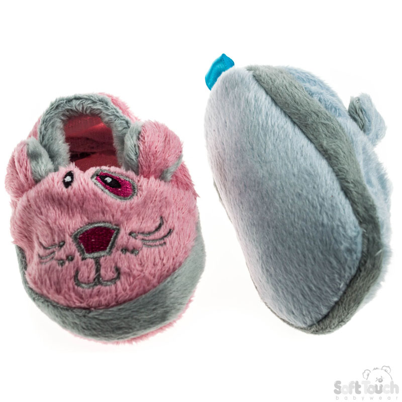Fleece Bootees W/Mouse Face No.B969
