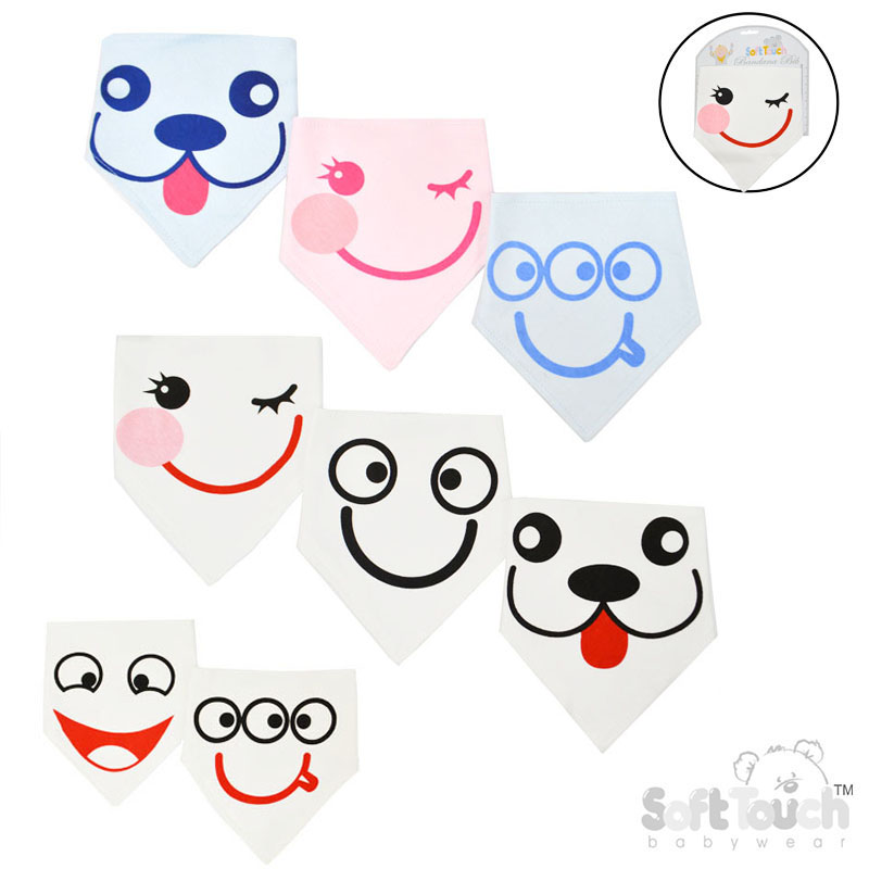 Printed Bandana Bibs-Faces No. BB350