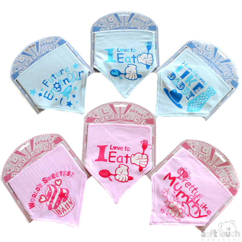 Pink/Blue Printed Bandana Bibs No. BB356