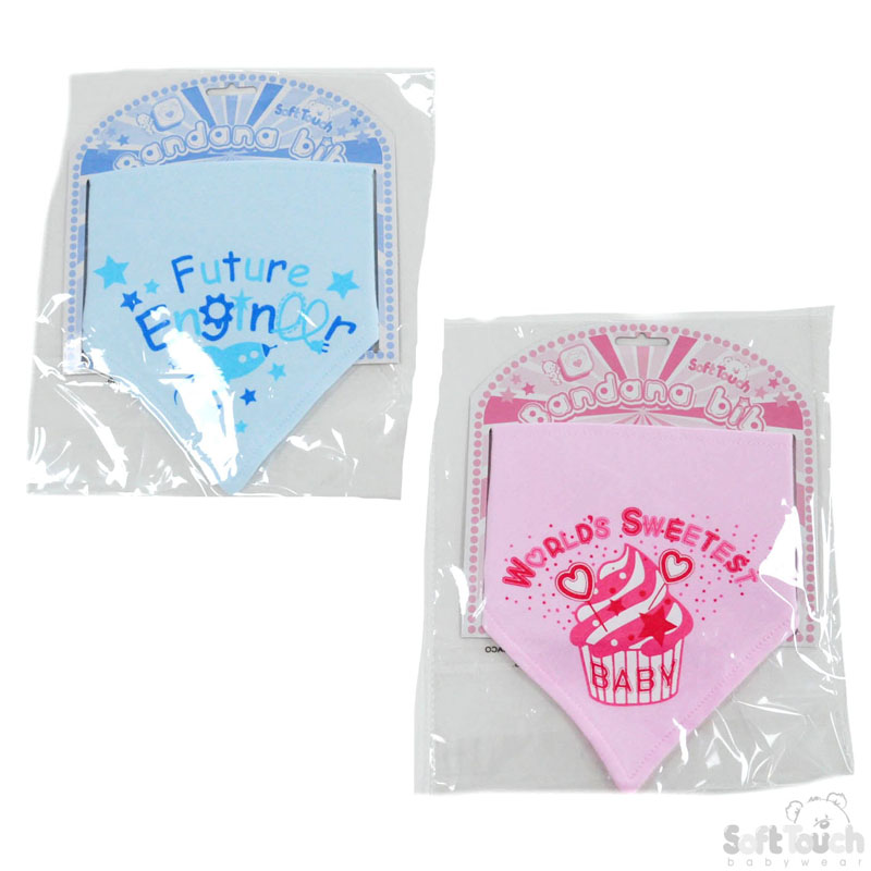 Pink/Blue Printed Bandana Bibs No. BB356